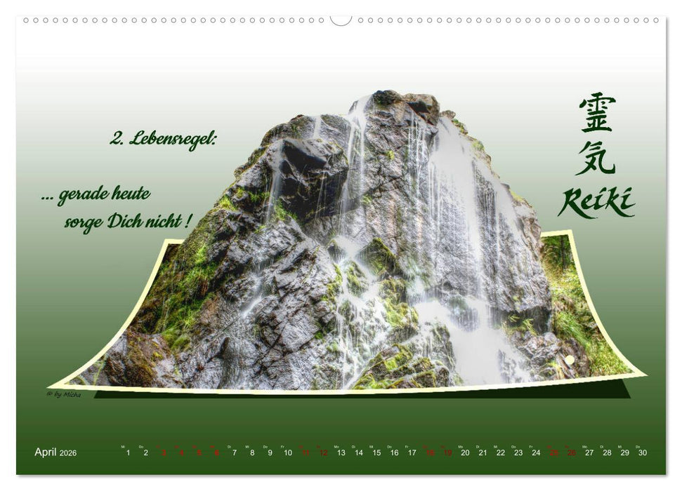 REIKI - Chakren und Lebensregeln (CALVENDO Wandkalender 2026)