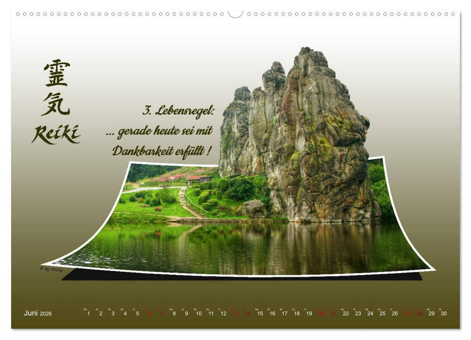 REIKI - Chakren und Lebensregeln (CALVENDO Wandkalender 2026)