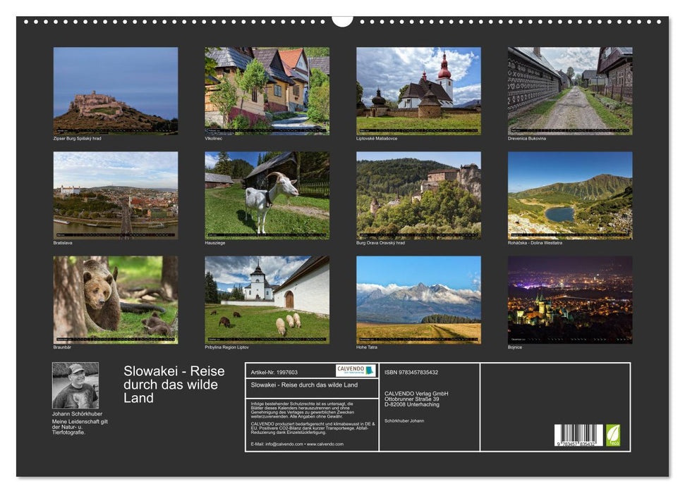 Slowakei - Reise durch das wilde Land (CALVENDO Wandkalender 2026)