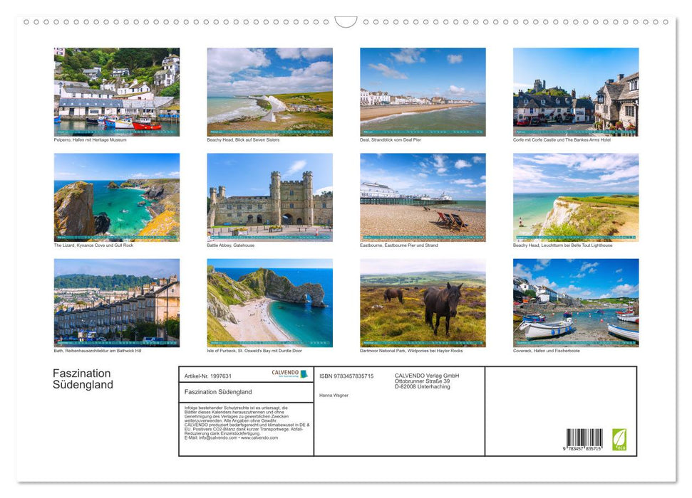 Faszination Südengland (CALVENDO Wandkalender 2026)