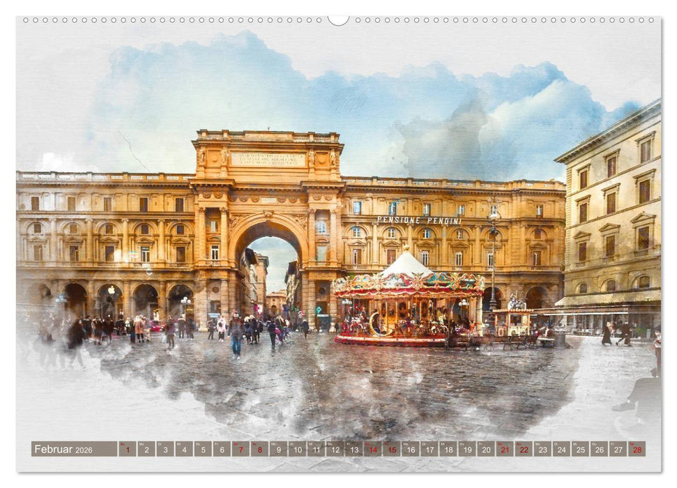 Florenz Hauptstadt der Toskana (CALVENDO Premium Wandkalender 2026)