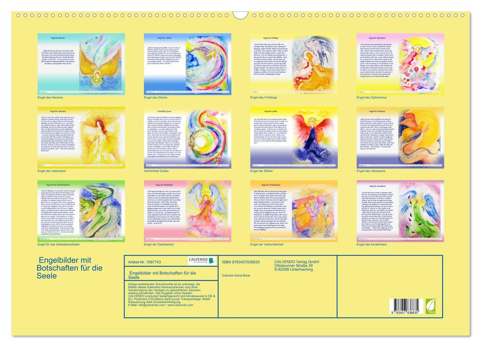 Engelbilder mit Botschaften für die Seele (CALVENDO Wandkalender 2026)