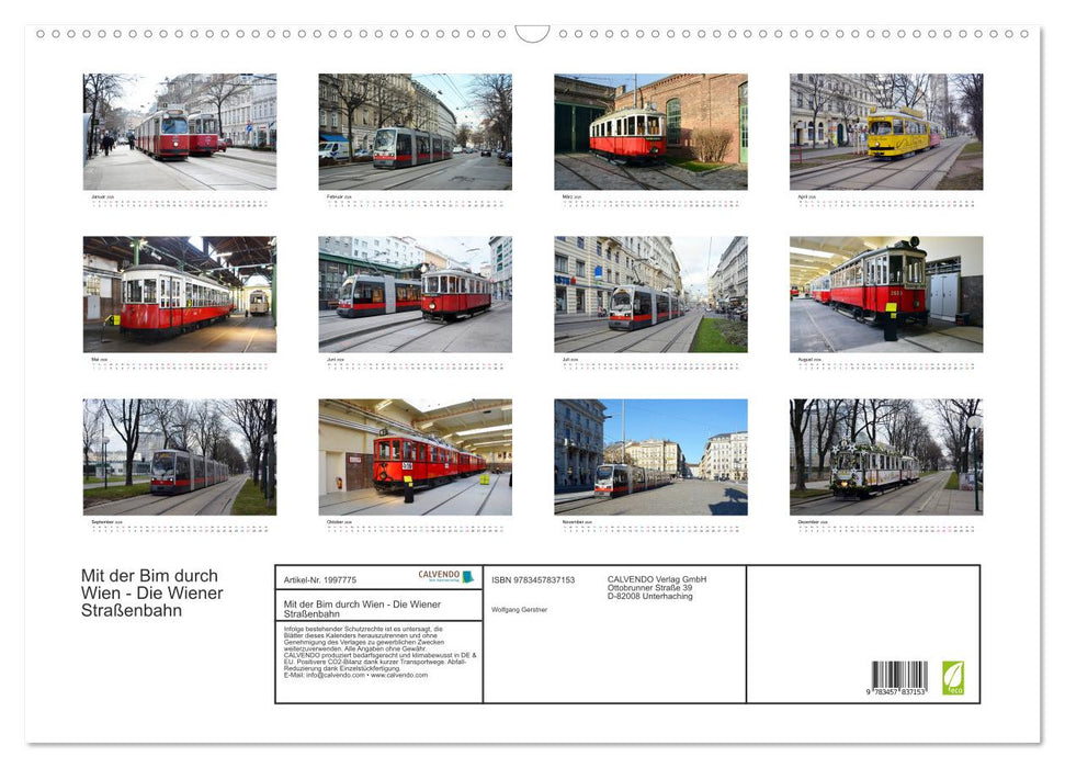 Mit der Bim durch Wien - Die Wiener Straßenbahn (CALVENDO Wandkalender 2026)