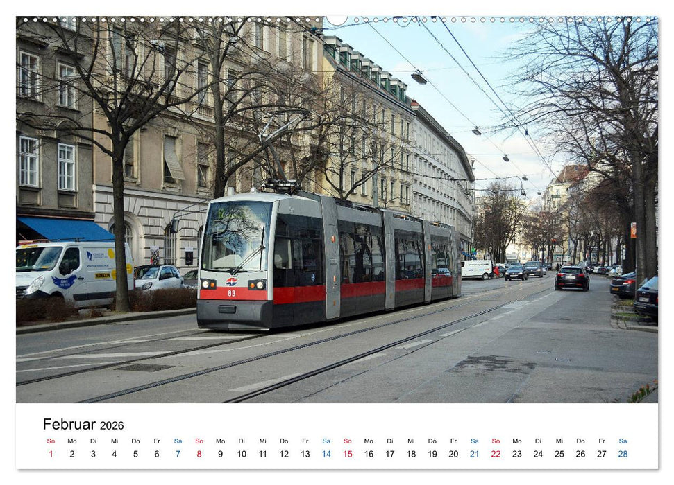 Mit der Bim durch Wien - Die Wiener Straßenbahn (CALVENDO Wandkalender 2026)