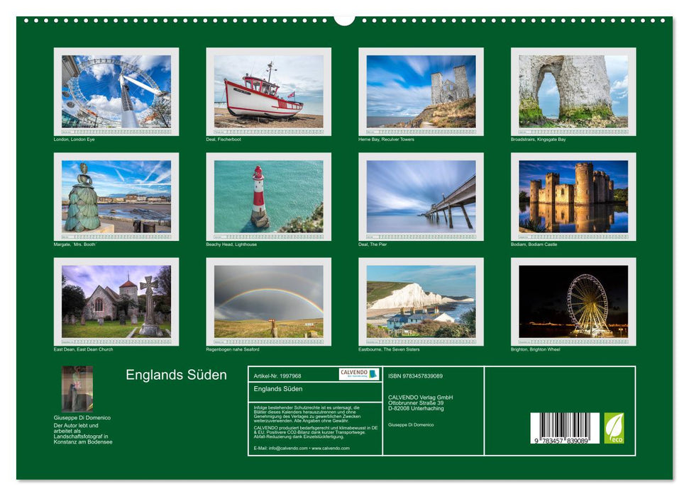 Englands Süden (CALVENDO Premium Wandkalender 2026)