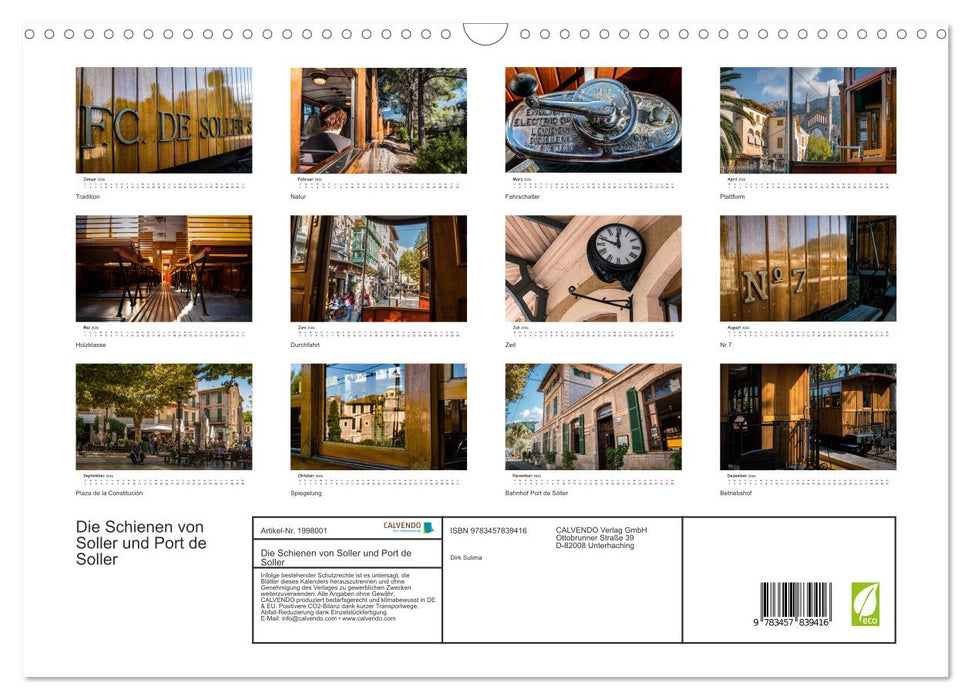 Die Schienen von Soller und Port de Soller (CALVENDO Wandkalender 2026)