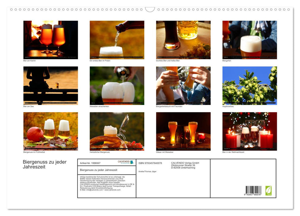 Biergenuss zu jeder Jahreszeit (CALVENDO Wandkalender 2026)