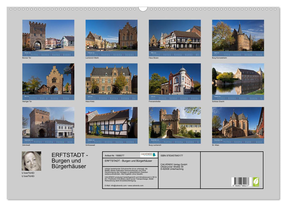ERFTSTADT - Burgen und Bürgerhäuser (CALVENDO Wandkalender 2026)