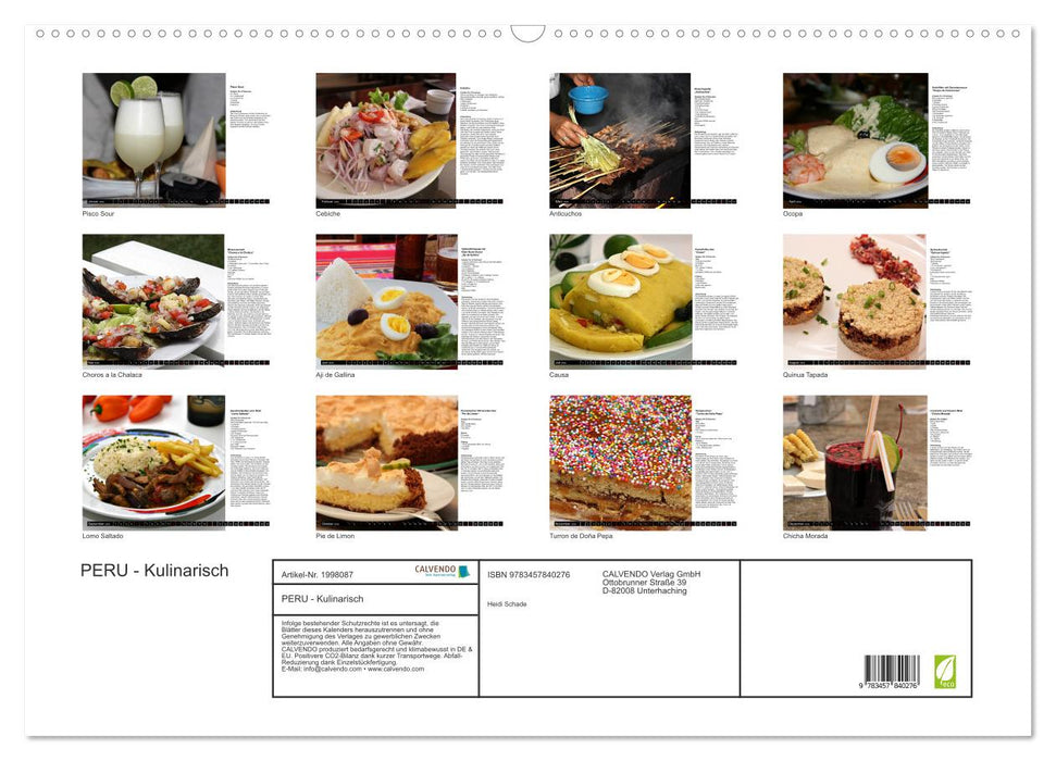 PERU - Kulinarisch (CALVENDO Wandkalender 2026)