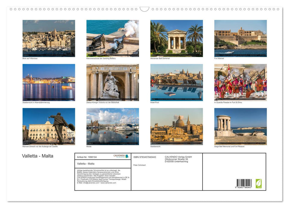 Valletta - Malta (CALVENDO Wandkalender 2026)