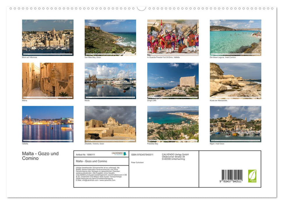 Malta - Gozo und Comino (CALVENDO Wandkalender 2026)