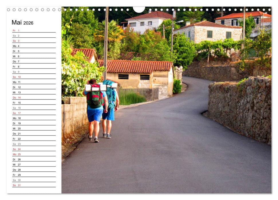 Jakobsweg - Camino Portugues Central (CALVENDO Wandkalender 2026)