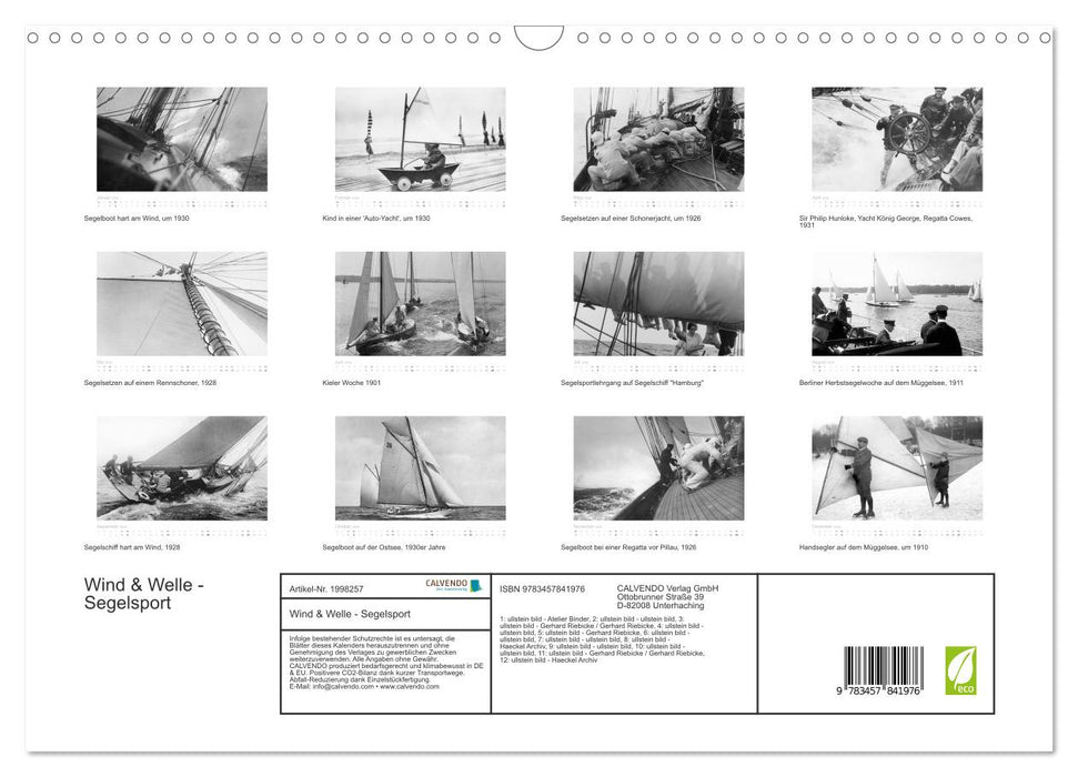 Wind & Welle - Segelsport (CALVENDO Wandkalender 2026)