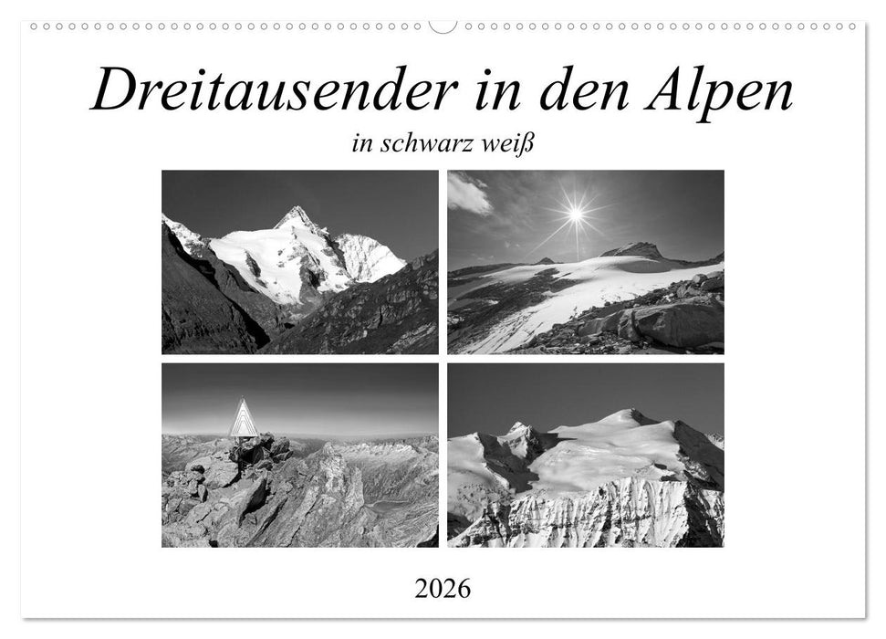 Dreitausender in den Alpen (CALVENDO Wandkalender 2026)