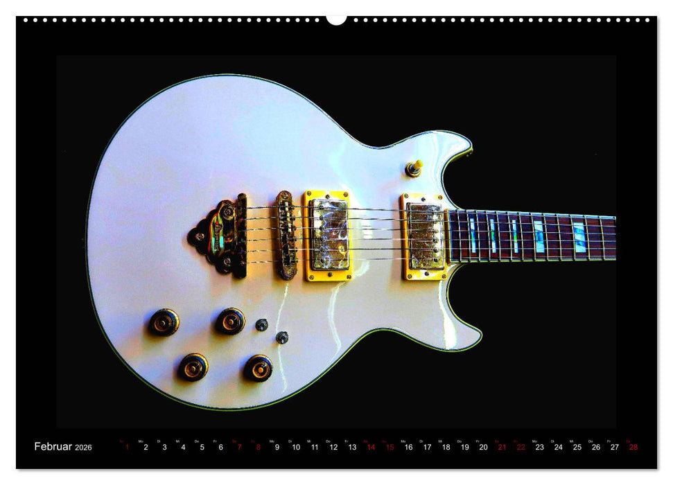 Rockgitarren im Blitzlicht (CALVENDO Wandkalender 2026)