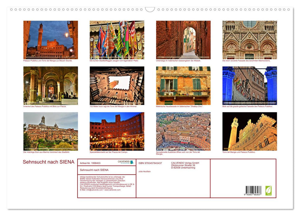 Sehnsucht nach SIENA (CALVENDO Wandkalender 2026)
