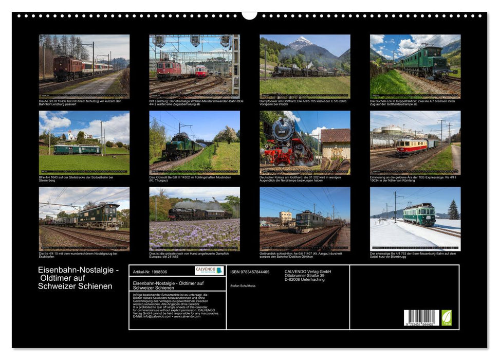Eisenbahn-Nostalgie - Oldtimer auf Schweizer Schienen (CALVENDO Wandkalender 2026)