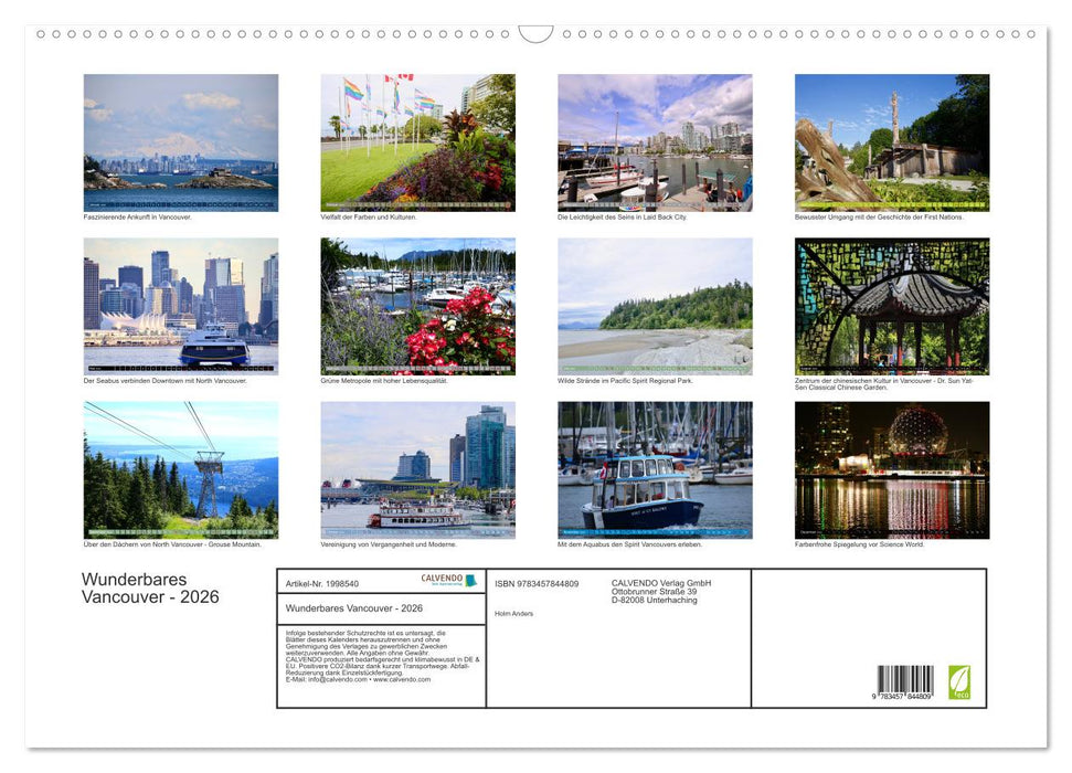 Wunderbares Vancouver - 2026 (CALVENDO Wandkalender 2026)