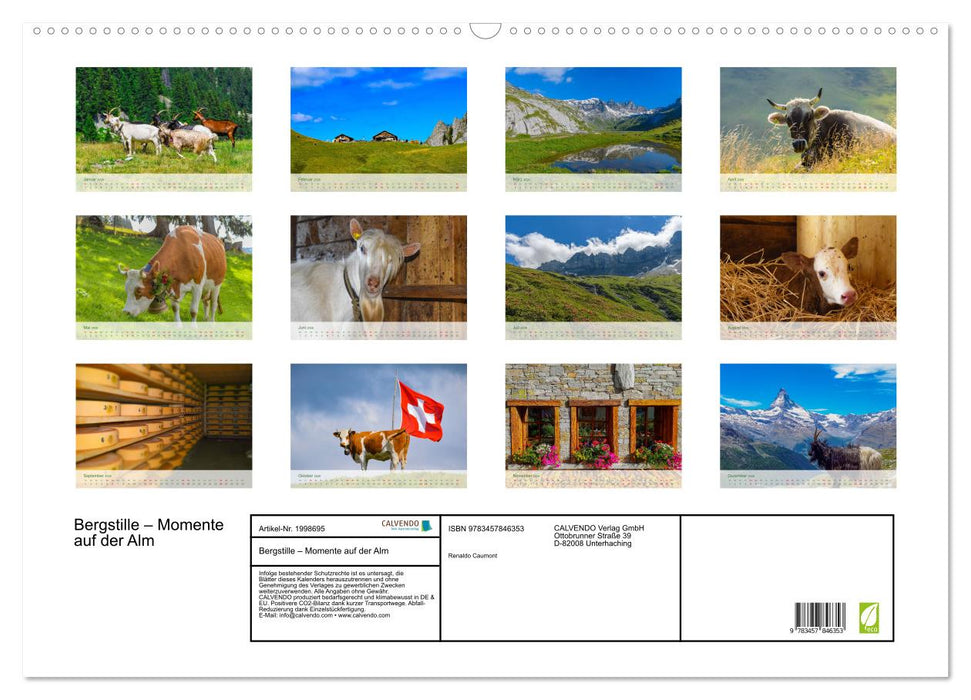Bergstille – Momente auf der Alm (CALVENDO Wandkalender 2026)