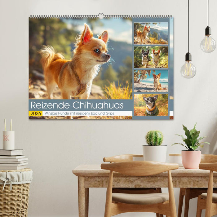 Reizende Chihuahuas. Winzige Hunde mit riesigem Ego und Grips (CALVENDO Wandkalender 2026)