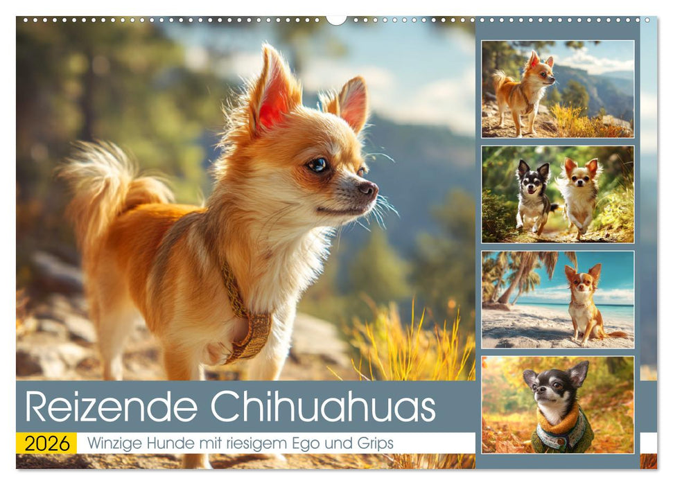 Reizende Chihuahuas. Winzige Hunde mit riesigem Ego und Grips (CALVENDO Wandkalender 2026)