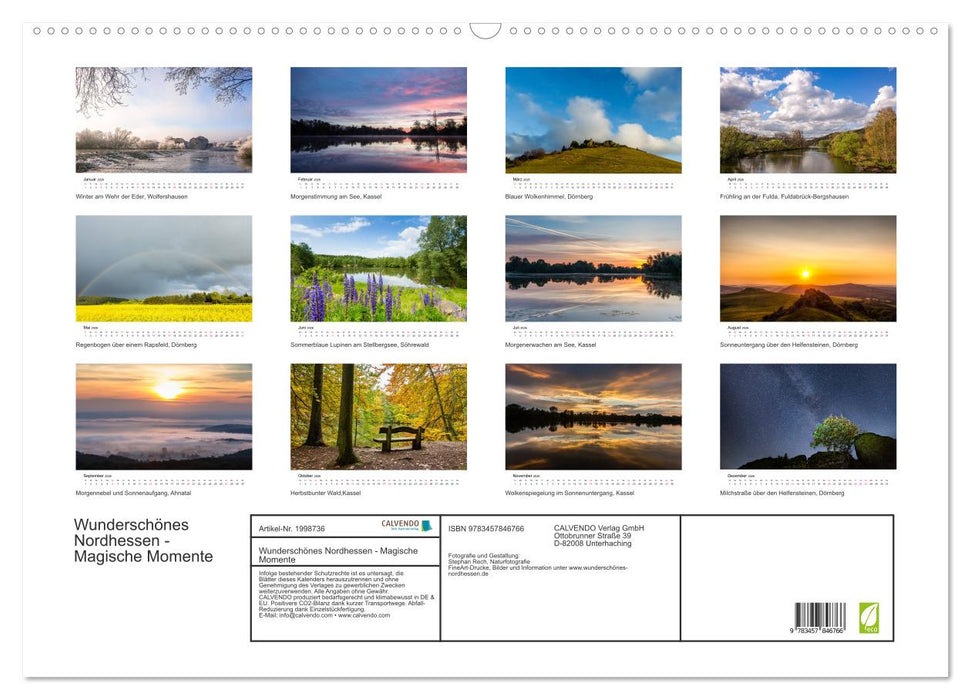 Wunderschönes Nordhessen - Magische Momente (CALVENDO Wandkalender 2026)