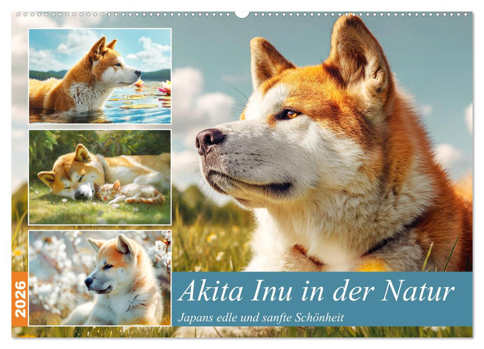 Akita Inu in der Natur. Japans edle und sanfte Schönheit (CALVENDO Wandkalender 2026)