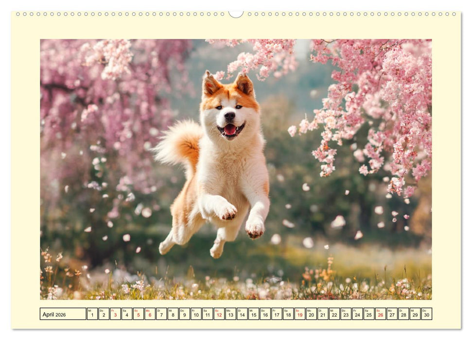 Akita Inu in der Natur. Japans edle und sanfte Schönheit (CALVENDO Wandkalender 2026)