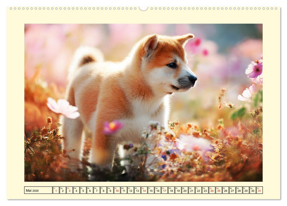 Akita Inu in der Natur. Japans edle und sanfte Schönheit (CALVENDO Wandkalender 2026)
