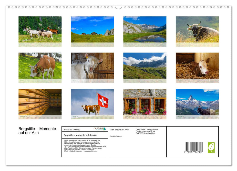 Bergstille – Momente auf der Alm (CALVENDO Premium Wandkalender 2026)