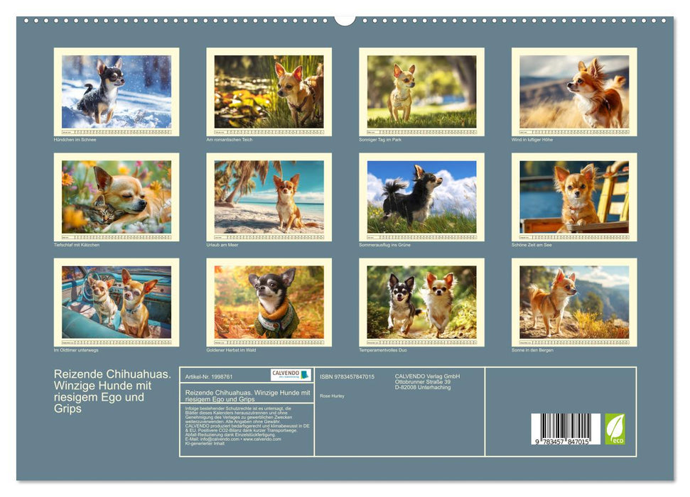 Reizende Chihuahuas. Winzige Hunde mit riesigem Ego und Grips (CALVENDO Premium Wandkalender 2026)