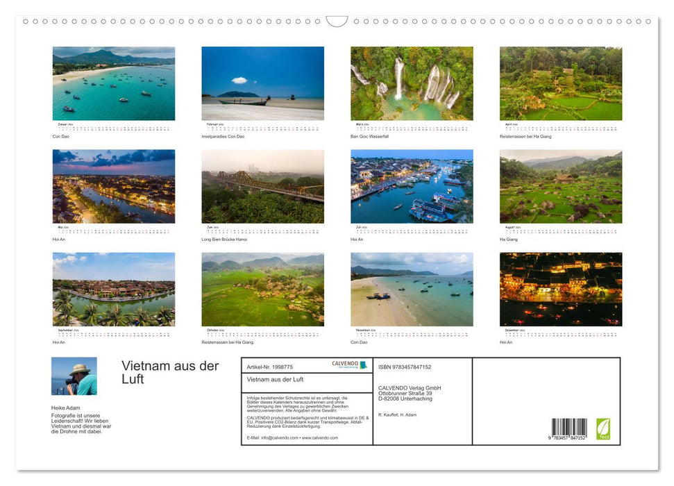 Vietnam aus der Luft (CALVENDO Wandkalender 2026)