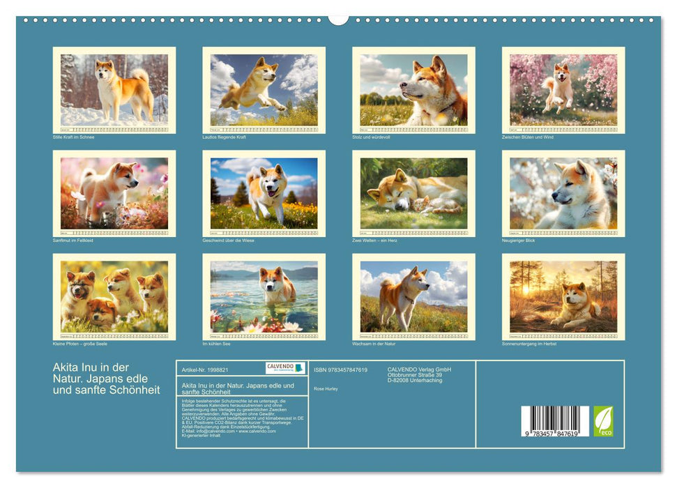 Akita Inu in der Natur. Japans edle und sanfte Schönheit (CALVENDO Premium Wandkalender 2026)