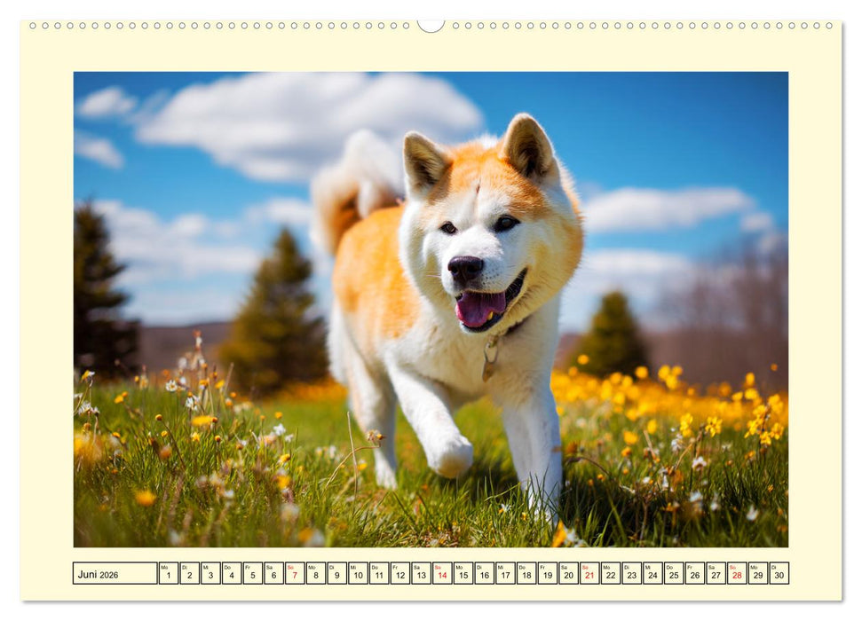 Akita Inu in der Natur. Japans edle und sanfte Schönheit (CALVENDO Premium Wandkalender 2026)