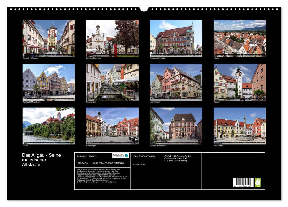 Das Allgäu - Seine malerischen Altstädte (CALVENDO Wandkalender 2026)