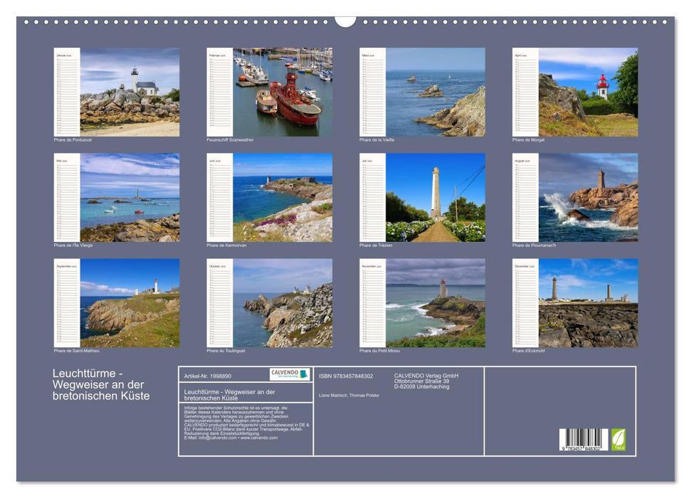 Leuchttürme - Wegweiser an der bretonischen Küste (CALVENDO Wandkalender 2026)