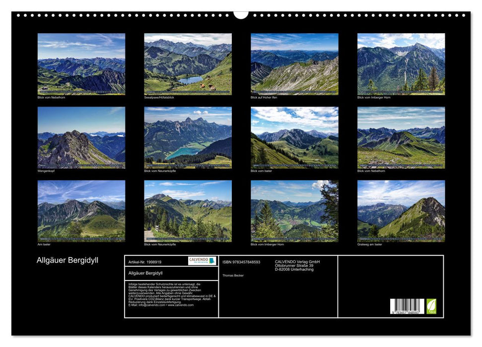 Allgäuer Bergidyll (CALVENDO Wandkalender 2026)