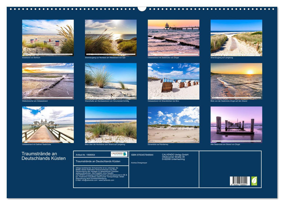 Traumstrände an Deutschlands Küsten (CALVENDO Wandkalender 2026)
