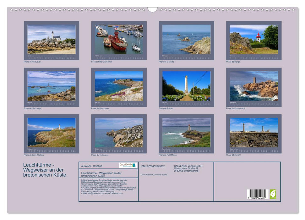 Leuchttürme - Wegweiser an der bretonischen Küste (CALVENDO Wandkalender 2026)