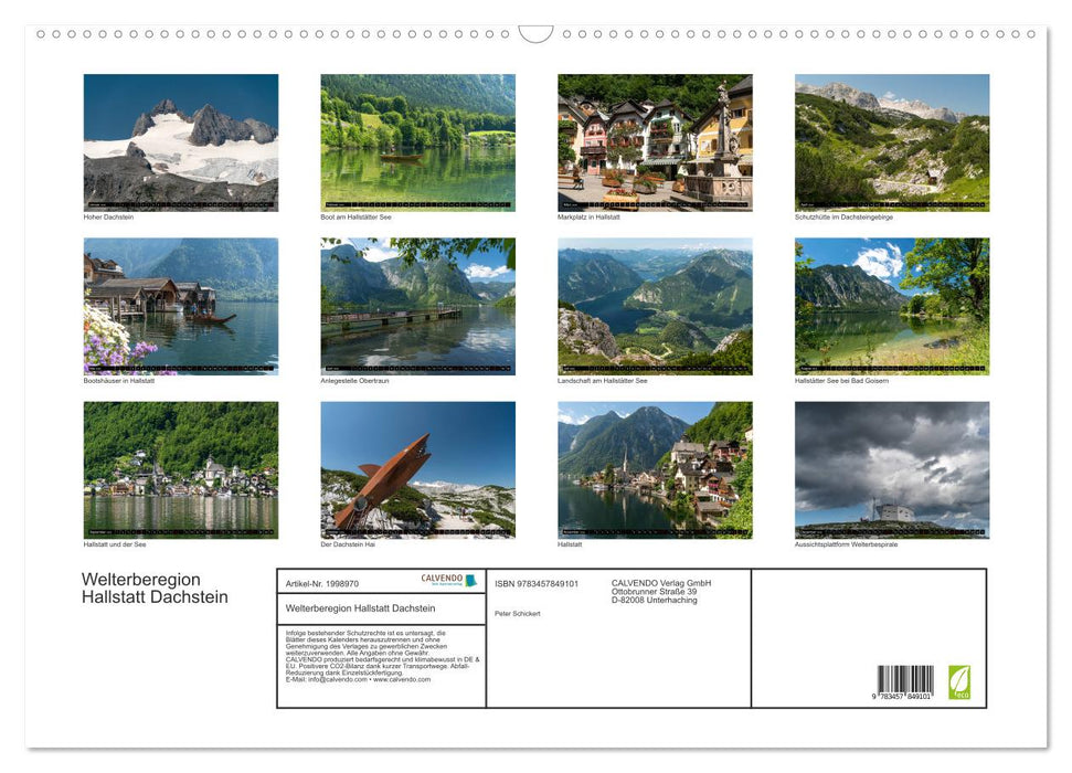 Welterberegion Hallstatt Dachstein (CALVENDO Wandkalender 2026)