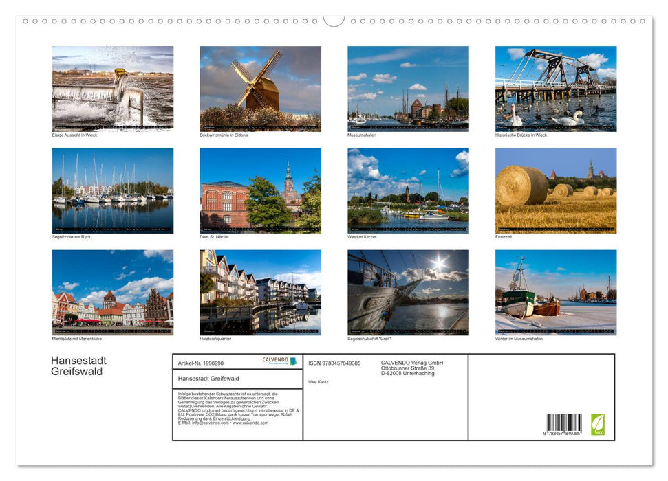 Hansestadt Greifswald (CALVENDO Wandkalender 2026)