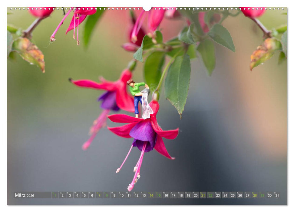 Miniaturfiguren in der Makrowelt ...ganz groß im Garten (CALVENDO Wandkalender 2026)