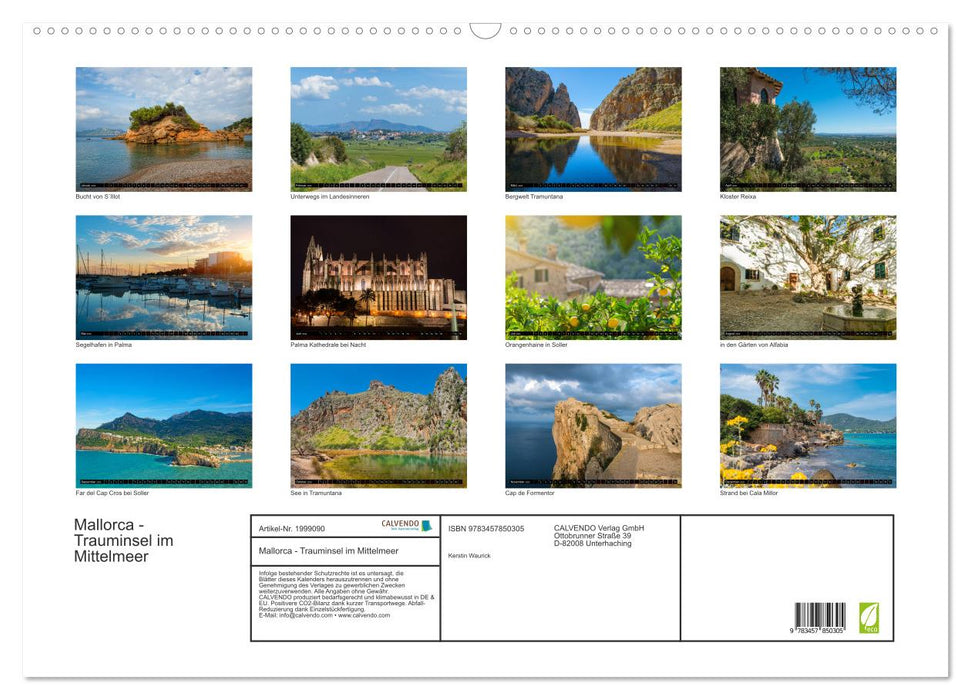 Mallorca - Trauminsel im Mittelmeer (CALVENDO Wandkalender 2026)