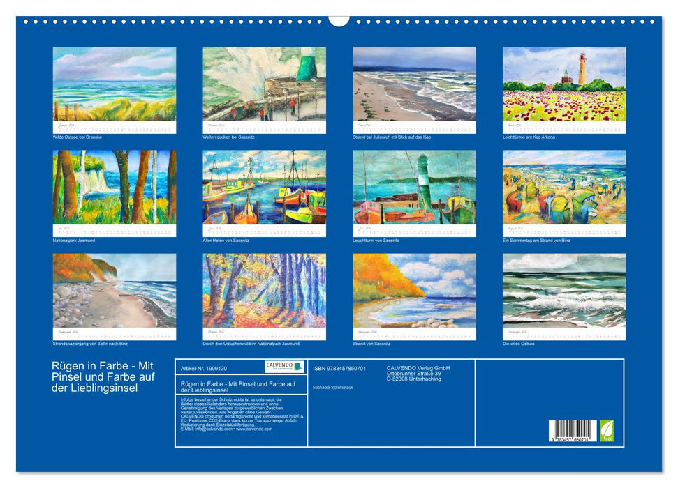 Rügen in Farbe - Mit Pinsel und Farbe auf der Lieblingsinsel (CALVENDO Wandkalender 2026)