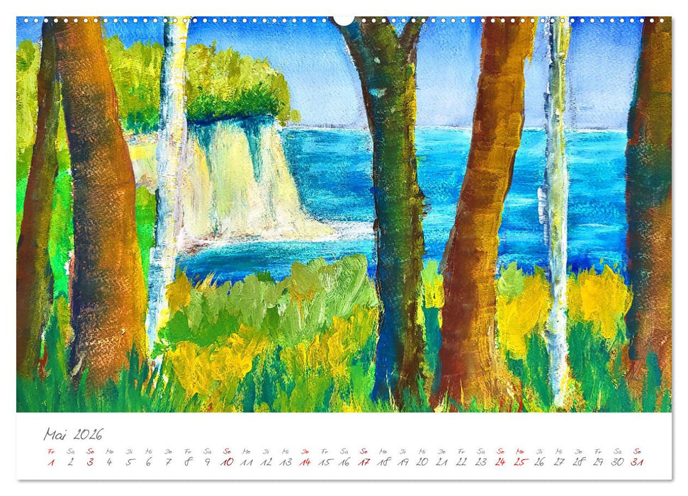 Rügen in Farbe - Mit Pinsel und Farbe auf der Lieblingsinsel (CALVENDO Wandkalender 2026)