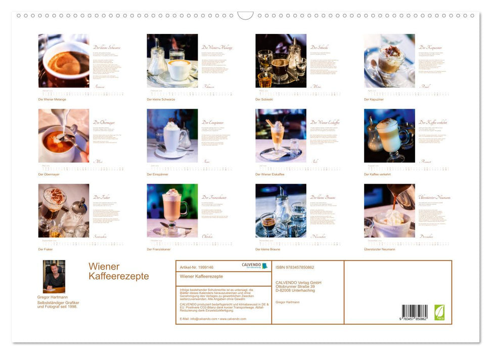 Wiener Kaffeerezepte (CALVENDO Wandkalender 2026)