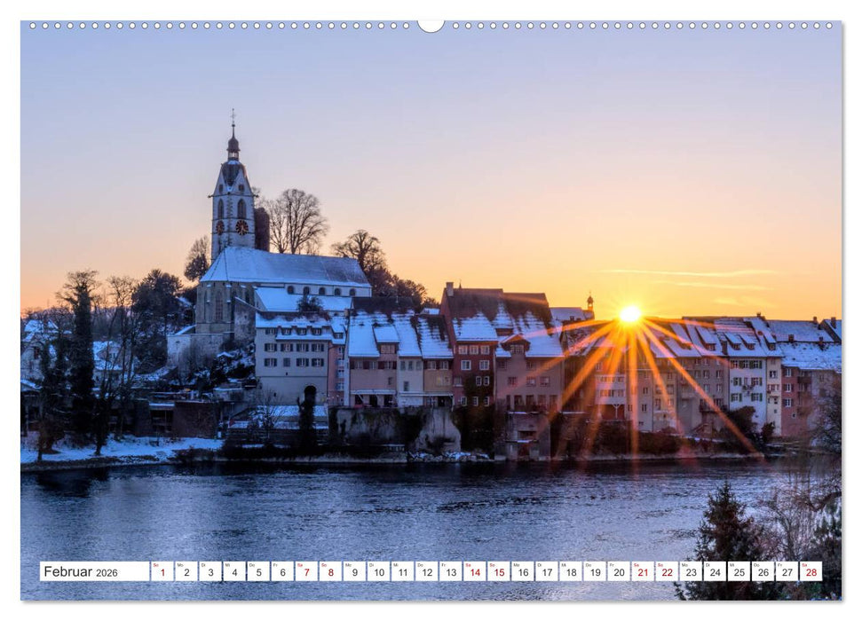 Basel und Laufenburg - Romantische Altstädte am Rhein (CALVENDO Wandkalender 2026)