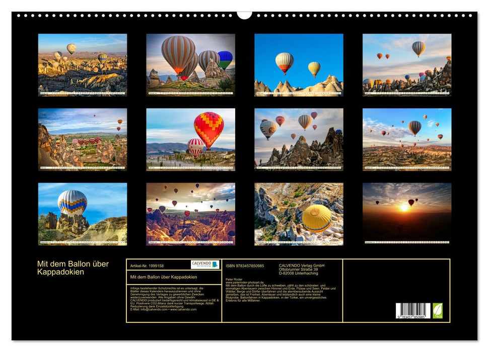 Mit dem Ballon über Kappadokien (CALVENDO Wandkalender 2026)