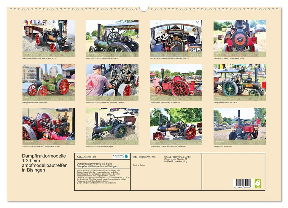 Dampftraktormodelle 1:3 beim Dampfmodellbautreffen in Bisingen (CALVENDO Wandkalender 2026)