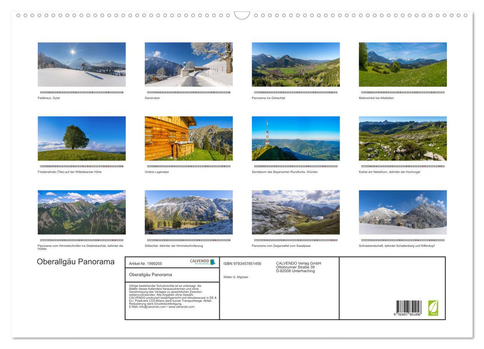 Oberallgäu Panorama (CALVENDO Wandkalender 2026)